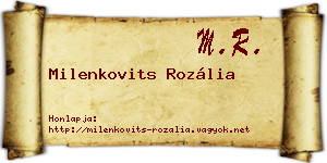 Milenkovits Rozália névjegykártya