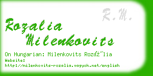rozalia milenkovits business card